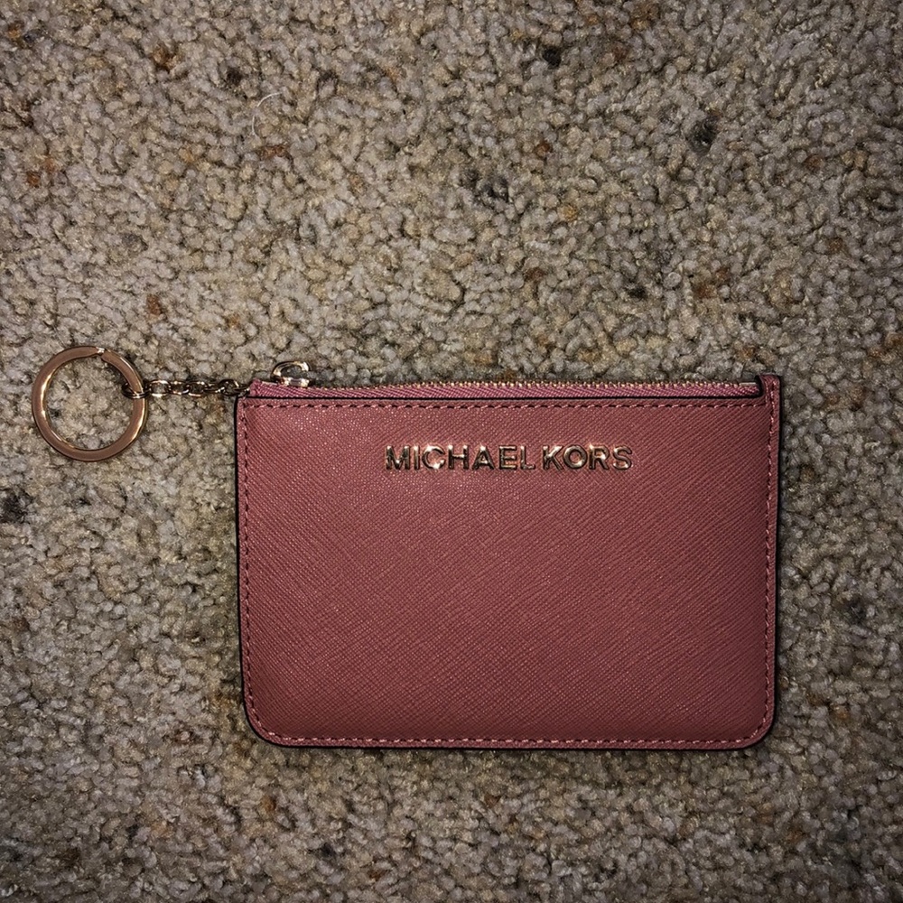 michael kors mauve wallet keychain